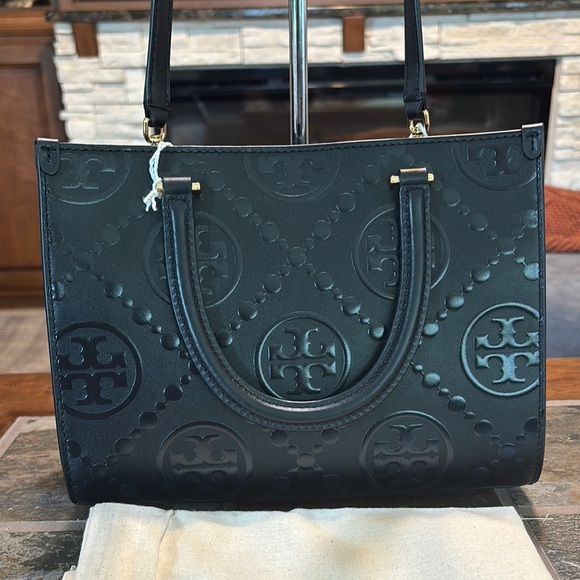 Tory Burch T Monogram Top-Handle Embossed Tote - EUC - Picture 1 of 7